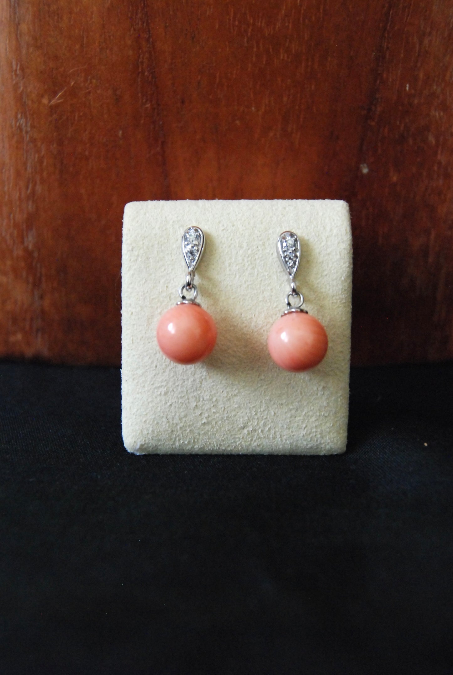 Pink Coral Stud Dangle Earring