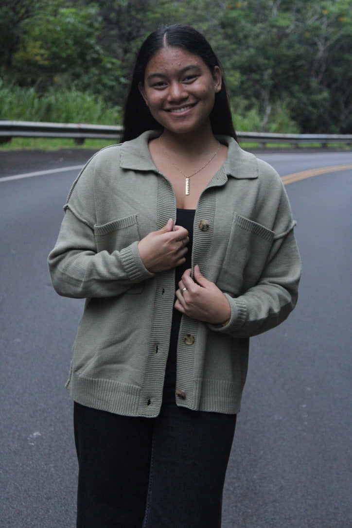 Collared Button Down Cardigan