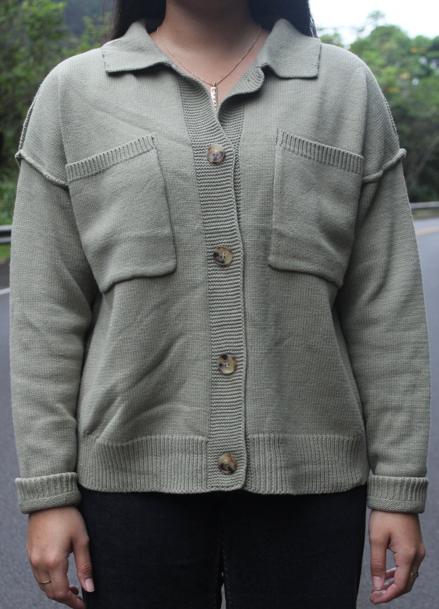 Collared Button Down Cardigan