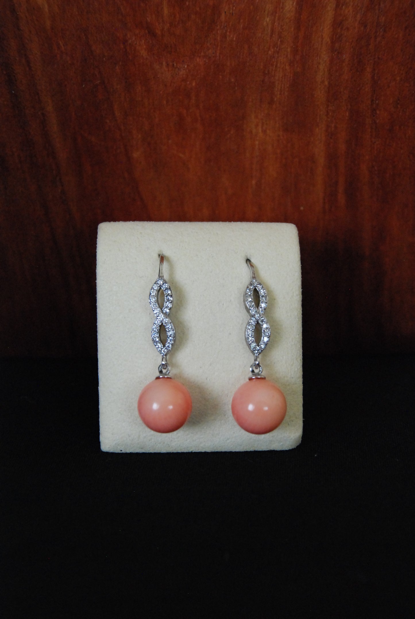 Pink Coral Infinity Dangle Earring