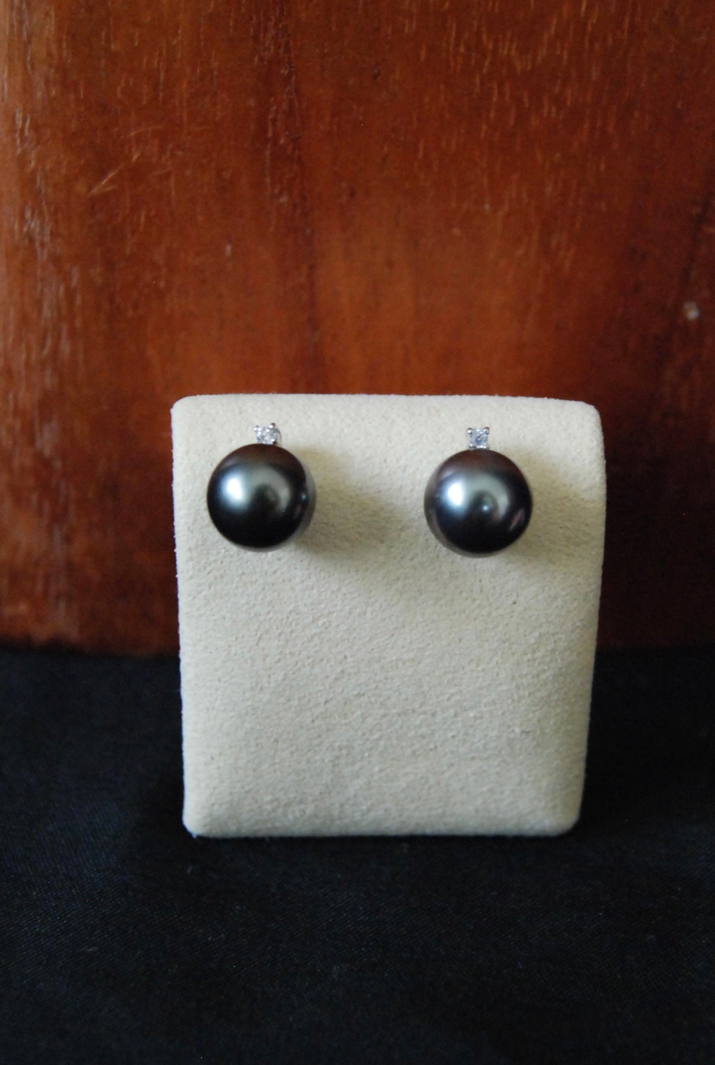 CZ Tahitian Pearl Stud Earring