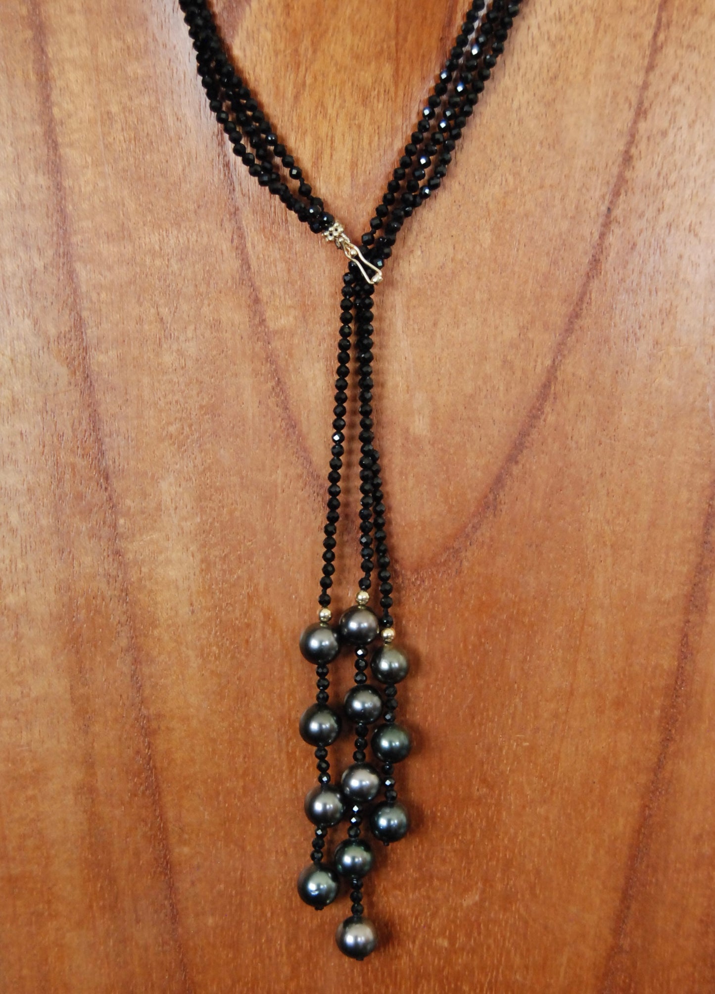 Spinal Gem & Tahitian Pearl Drop Necklace