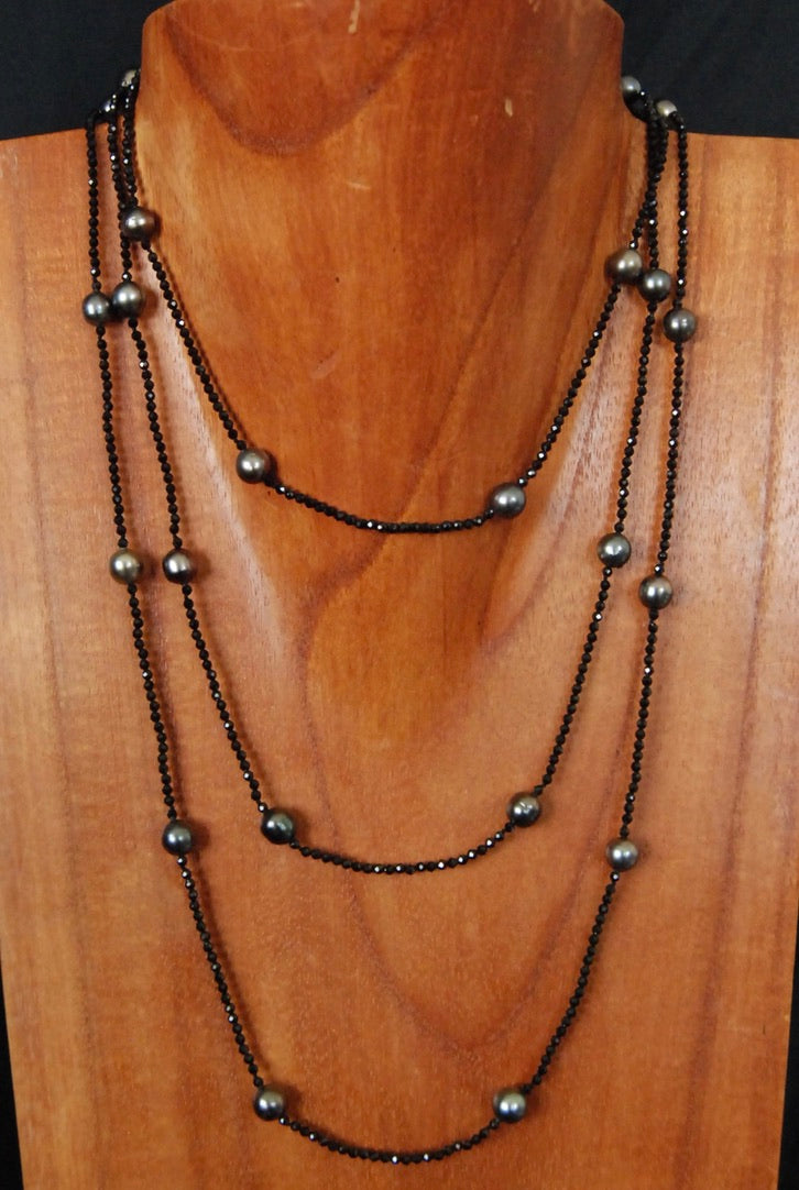 Spinal Gem & Tahitian Pearl Necklace