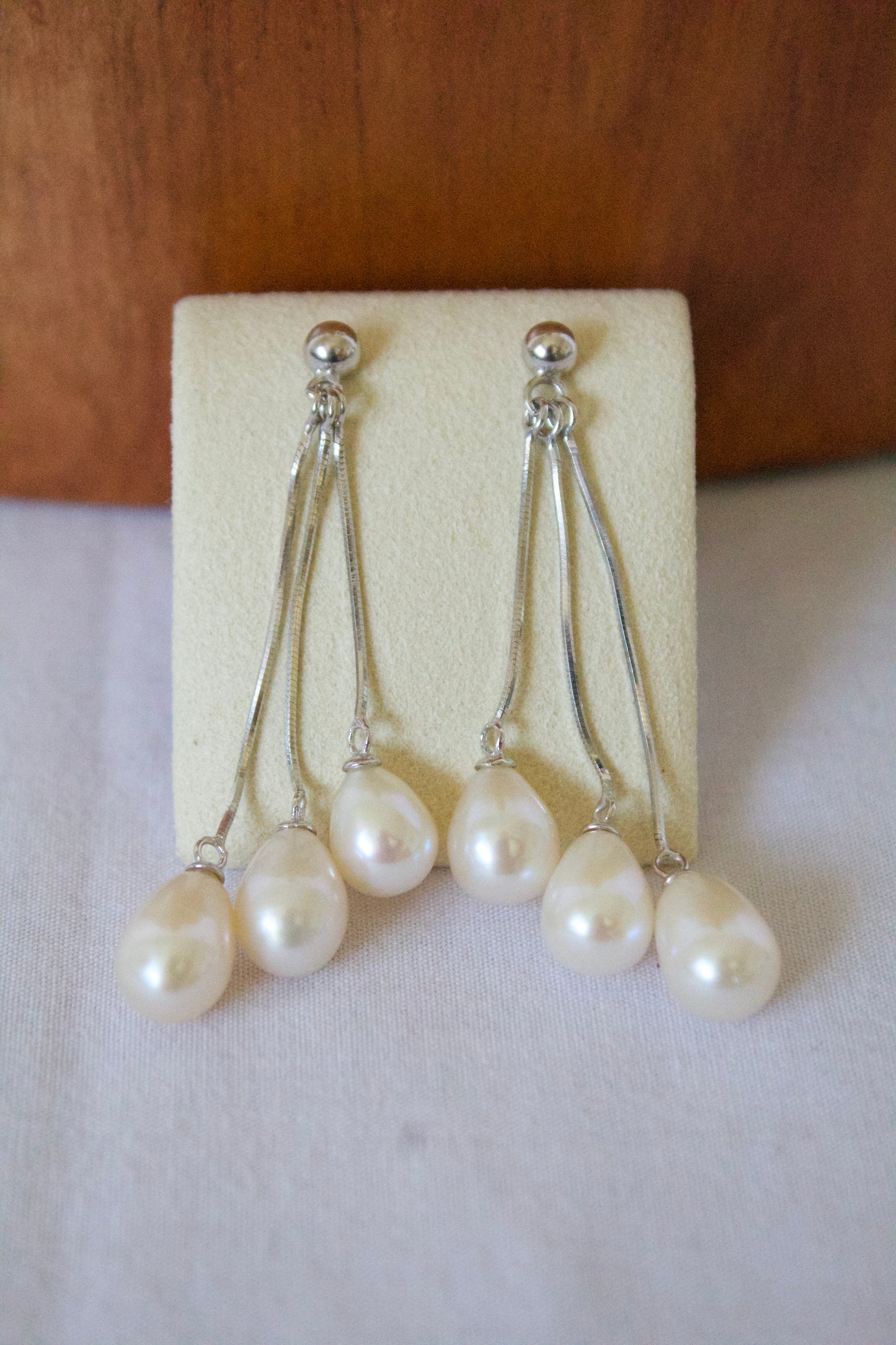 Triple Fresh Water Pearl Earring