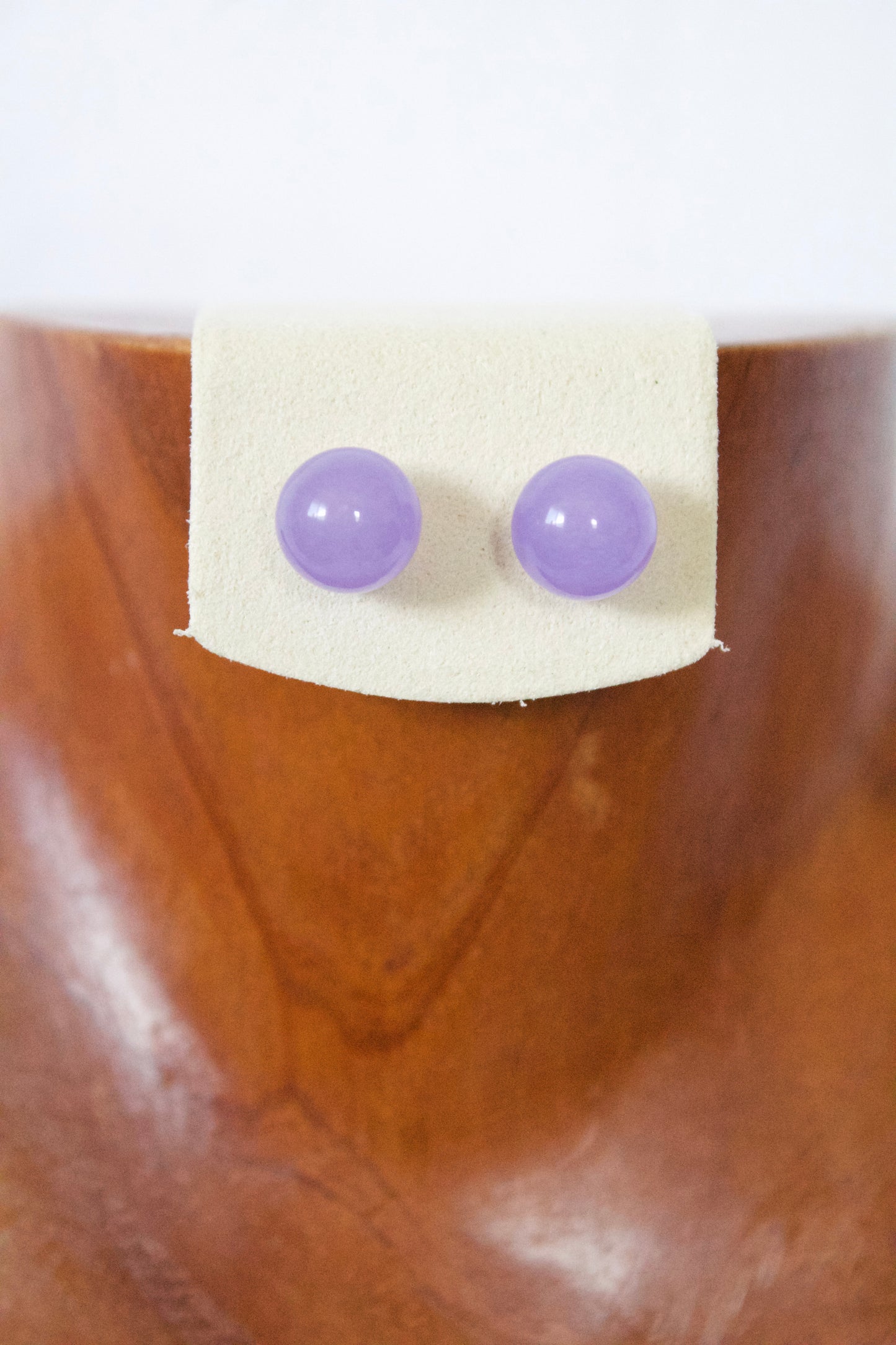 14K Purple Dyed Jade Earring