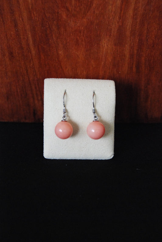Pink Coral Dangle Earring