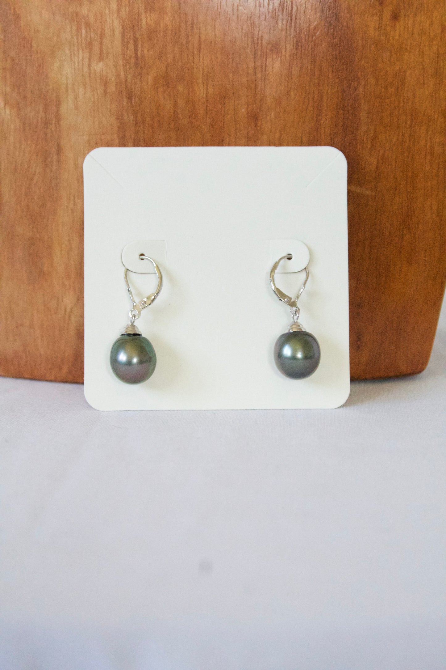 Sterling Silver Tear Drop Tahitian Pearl Earring