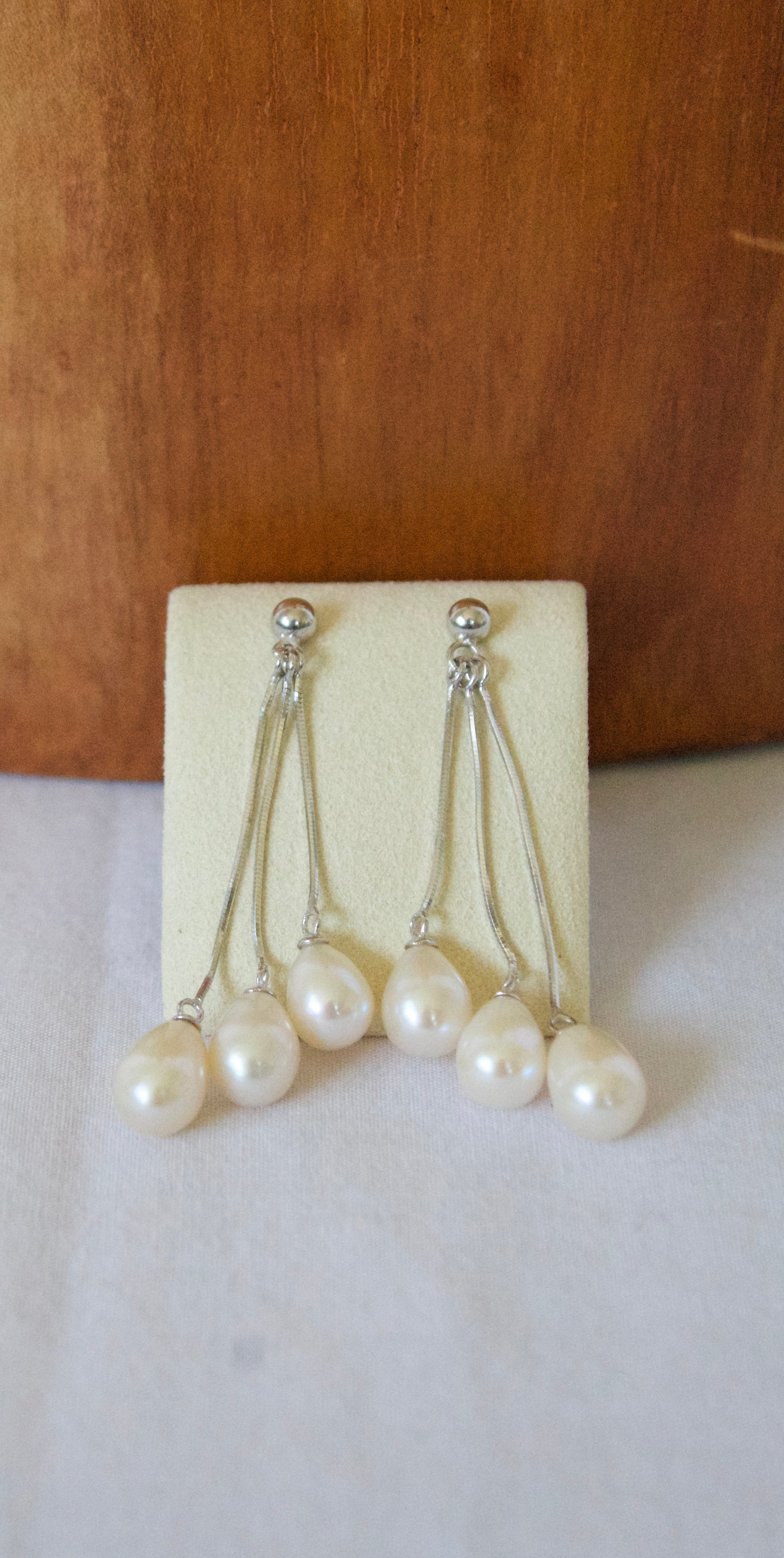Triple Fresh Water Pearl Earring