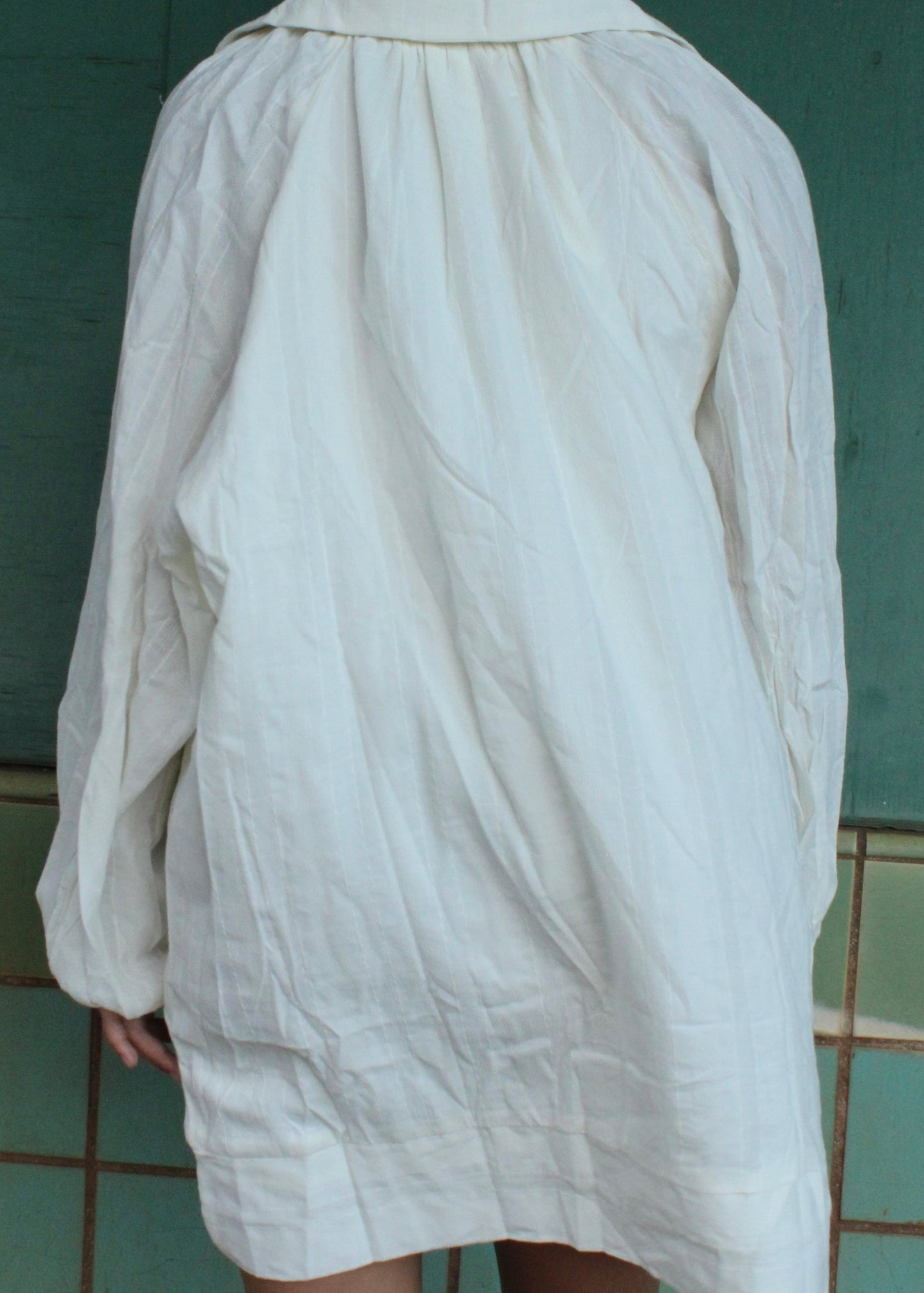 Textured Balloon Sleeve Dress