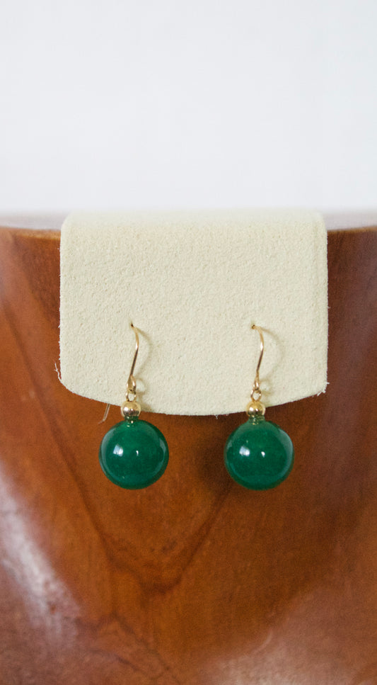 14K Dyed Jade Earring