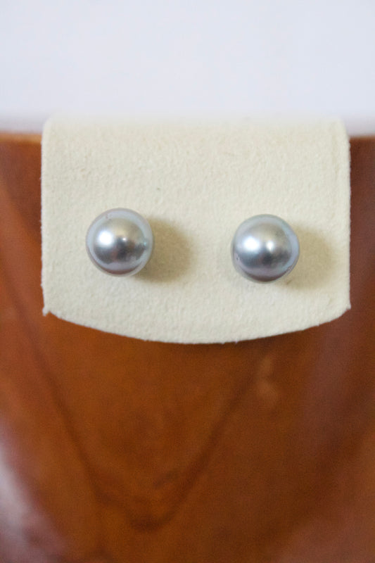 14K Silver Tahitian Pearl Earring